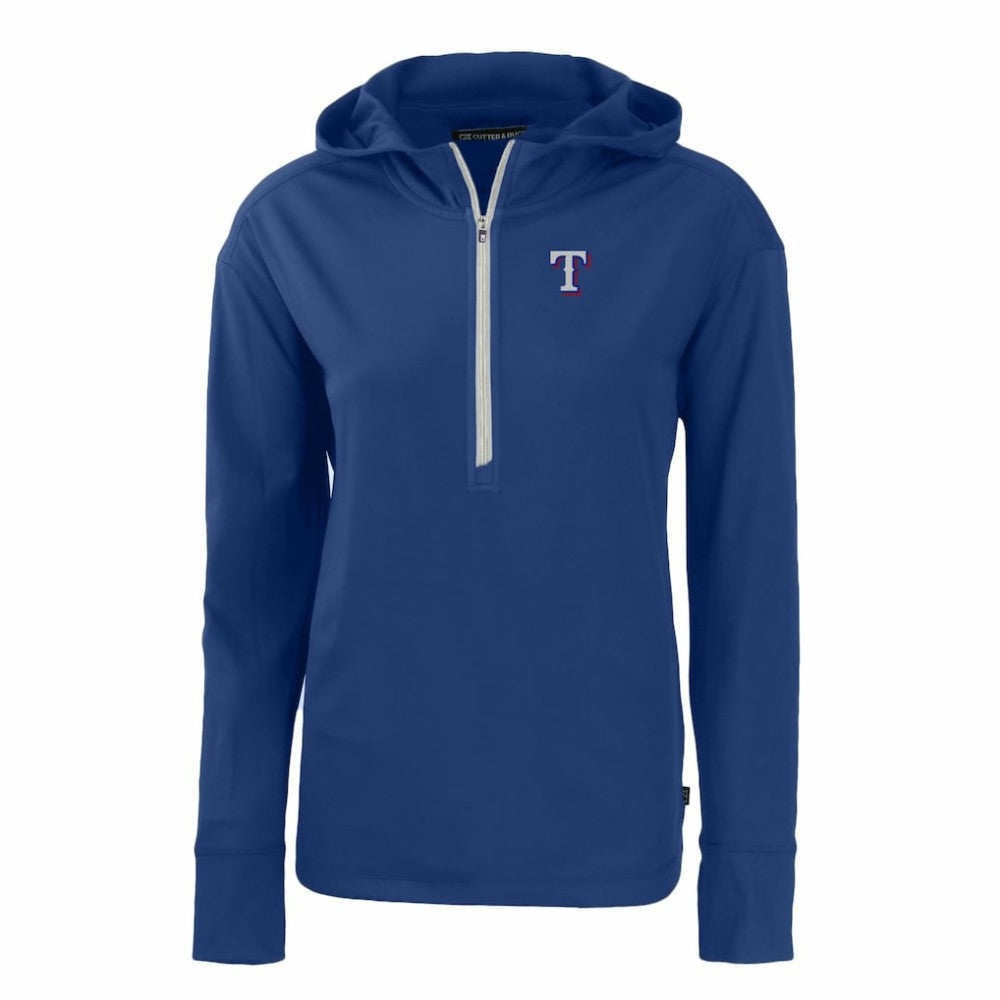 Texas Rangers Cutter & Buck Women's Daybreak Eco Recycled Half-Zip Hoodie - MLB