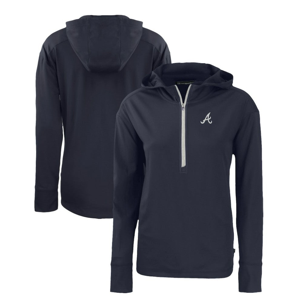 Atlanta Braves Cutter & Buck Women's Daybreak Eco Recycled Half-Zip Hoodie - MLB