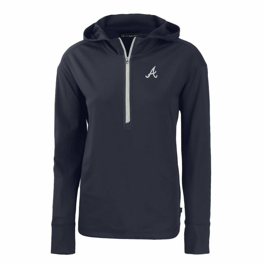 Atlanta Braves Cutter & Buck Women's Daybreak Eco Recycled Half-Zip Hoodie - MLB