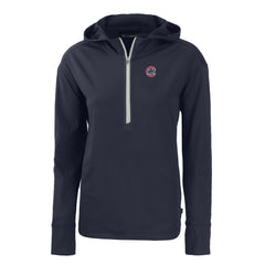 Chicago Cubs Cutter & Buck Women's Daybreak Eco Recycled Half-Zip Hoodie - MLB
