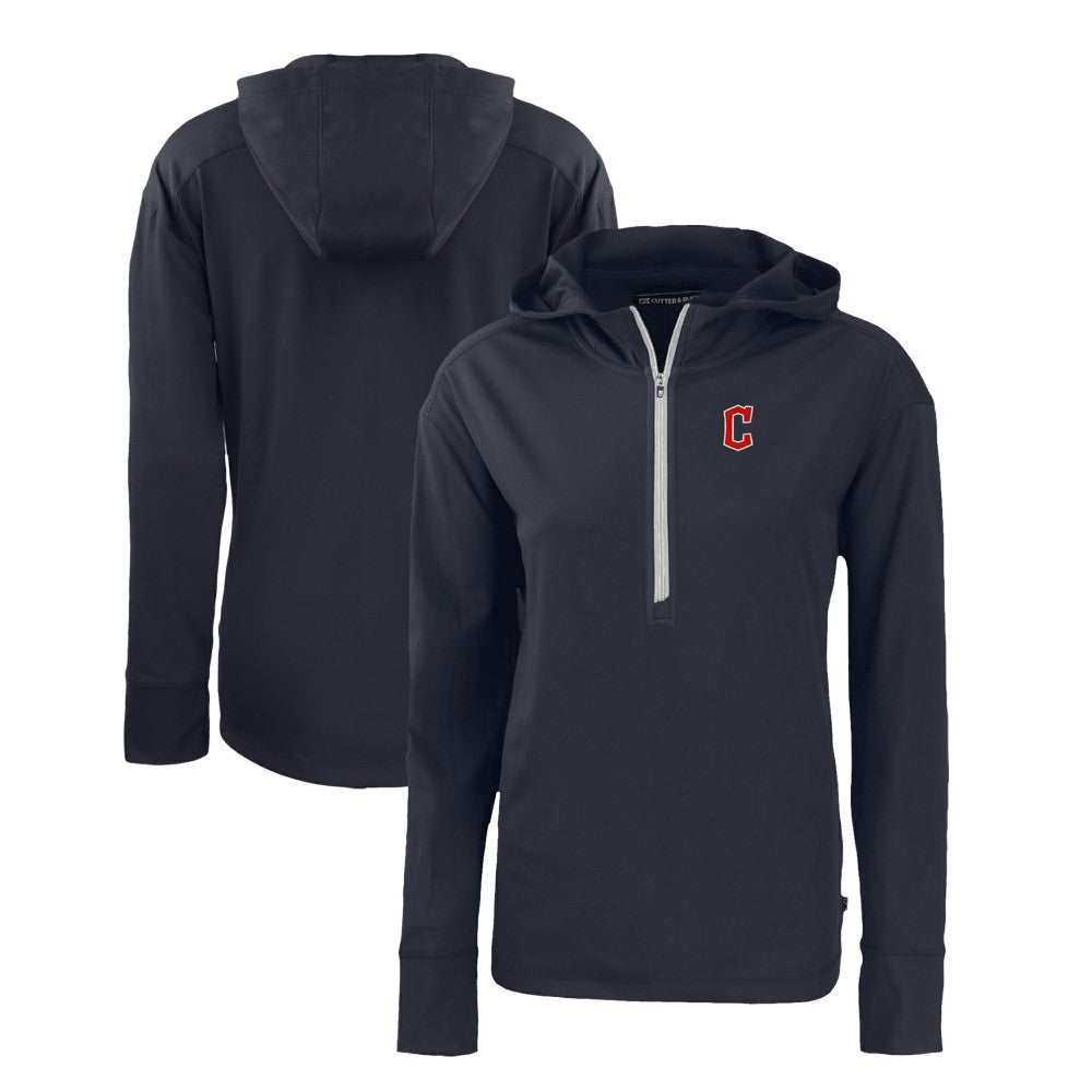 Cleveland Guardians Cutter & Buck Women's Daybreak Eco Recycled Half-Zip Hoodie - MLB