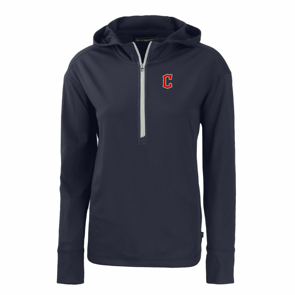 Cleveland Guardians Cutter & Buck Women's Daybreak Eco Recycled Half-Zip Hoodie - MLB