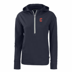 Cleveland Guardians Cutter & Buck Women's Daybreak Eco Recycled Half-Zip Hoodie - MLB