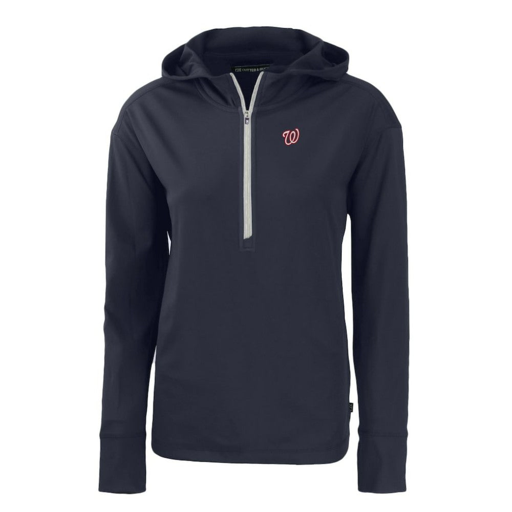 Washington Nationals Cutter & Buck Women's Daybreak Eco Recycled Half-Zip Hoodie - MLB