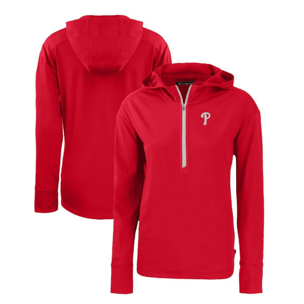 Philadelphia Phillies Cutter & Buck Women's Daybreak Eco Recycled Half-Zip Hoodie - MLB