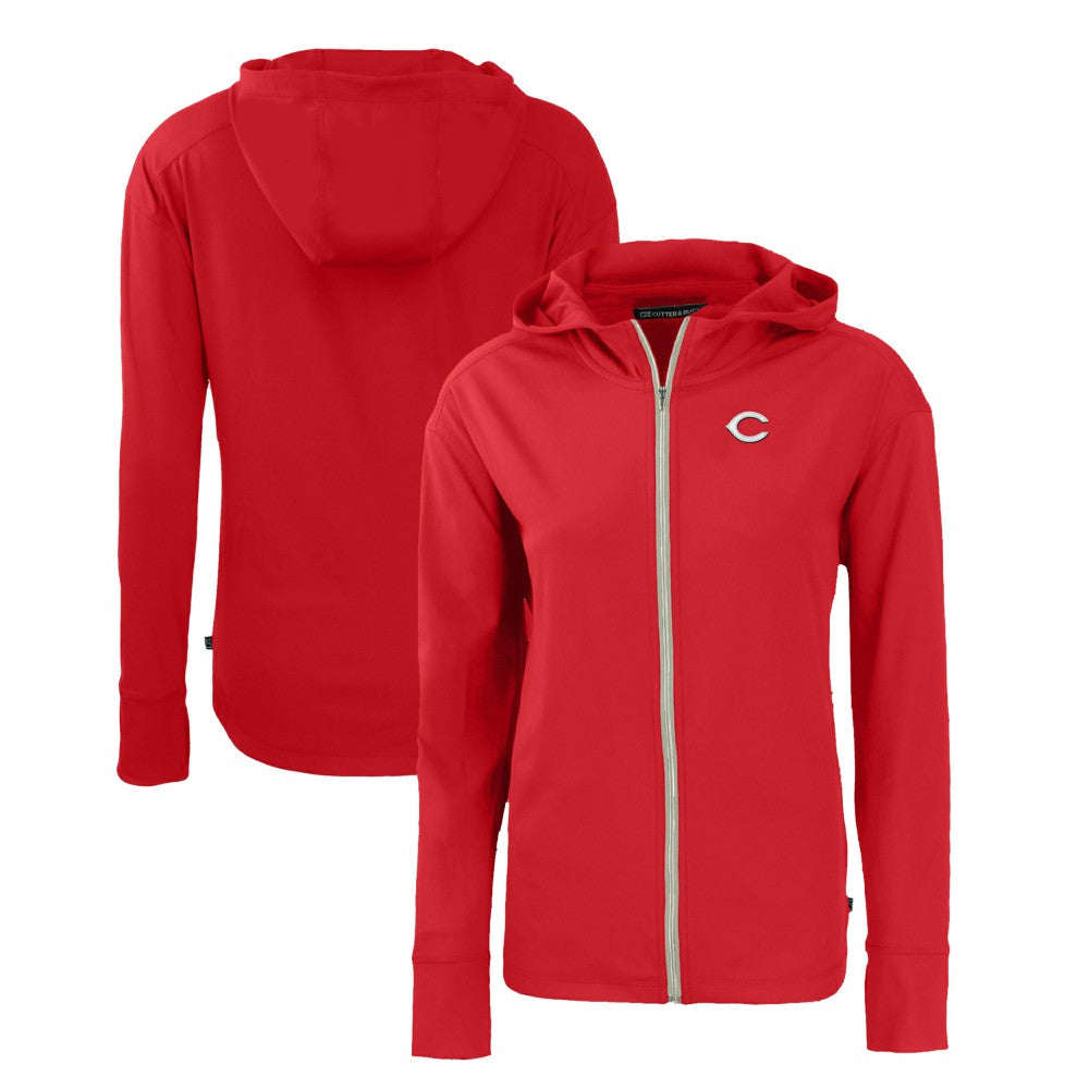 Cincinnati Reds Cutter & Buck Women's Daybreak Eco Recycled Full-Zip Hoodie - MLB