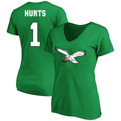 Jalen Hurts Philadelphia Eagles Women's Plus Size Fair Catch Name & Number Scoop Neck T-Shirt Kelly Green | NFL