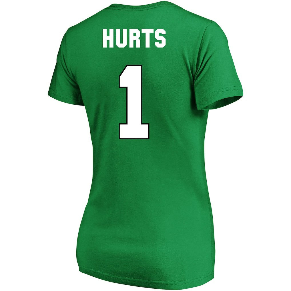 Jalen Hurts Philadelphia Eagles Women's Plus Size Fair Catch Name & Number Scoop Neck T-Shirt Kelly Green | NFL
