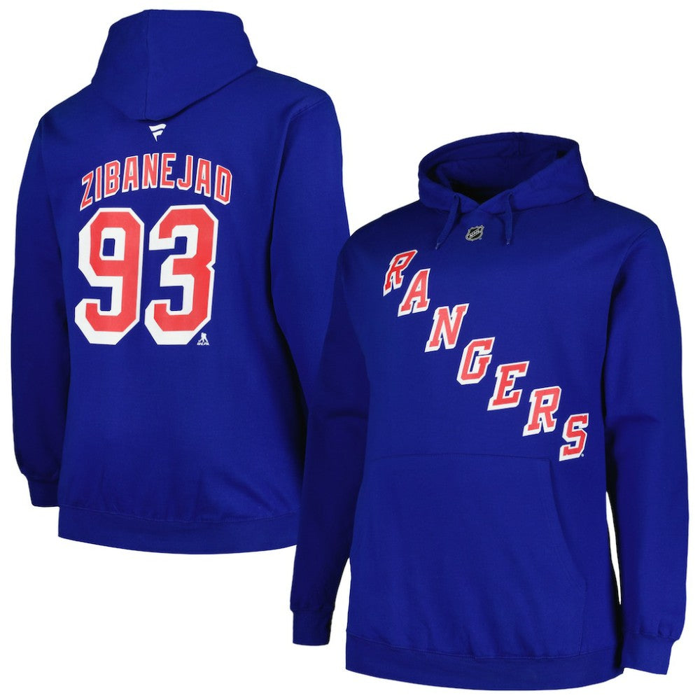 Mika Zibanejad New York Rangers Profile Big & Tall Name & Number Pullover Hoodie - Blue - NHL