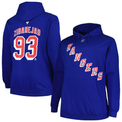 Mika Zibanejad New York Rangers Profile Big & Tall Name & Number Pullover Hoodie - Blue - NHL