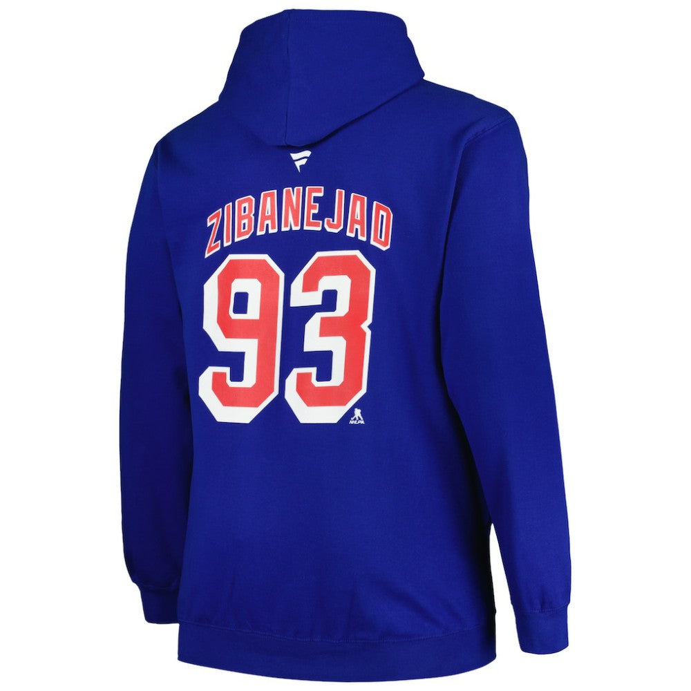 Mika Zibanejad New York Rangers Profile Big & Tall Name & Number Pullover Hoodie - Blue - NHL