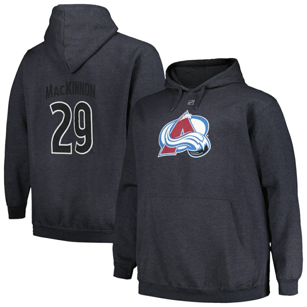 Nathan MacKinnon Colorado Avalanche Profile Big & Tall Name & Number Pullover Hoodie - Charcoal - NHL