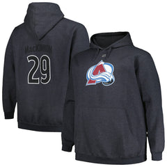 Nathan MacKinnon Colorado Avalanche Profile Big & Tall Name & Number Pullover Hoodie - Charcoal - NHL