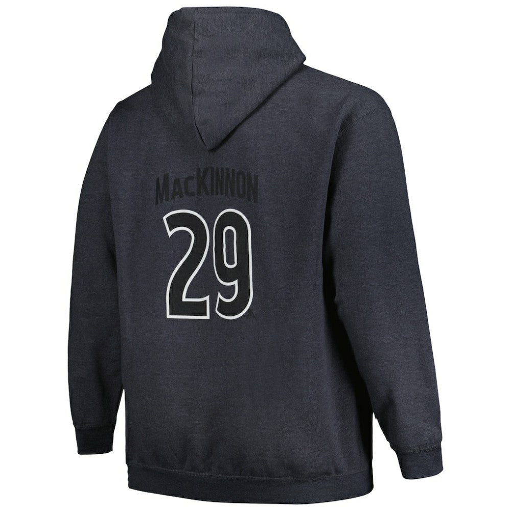 Nathan MacKinnon Colorado Avalanche Profile Big & Tall Name & Number Pullover Hoodie - Charcoal - NHL