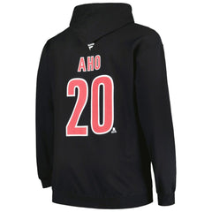 Sebastian Aho Carolina Hurricanes Profile Big & Tall Name & Number Pullover Hoodie - Black - NHL