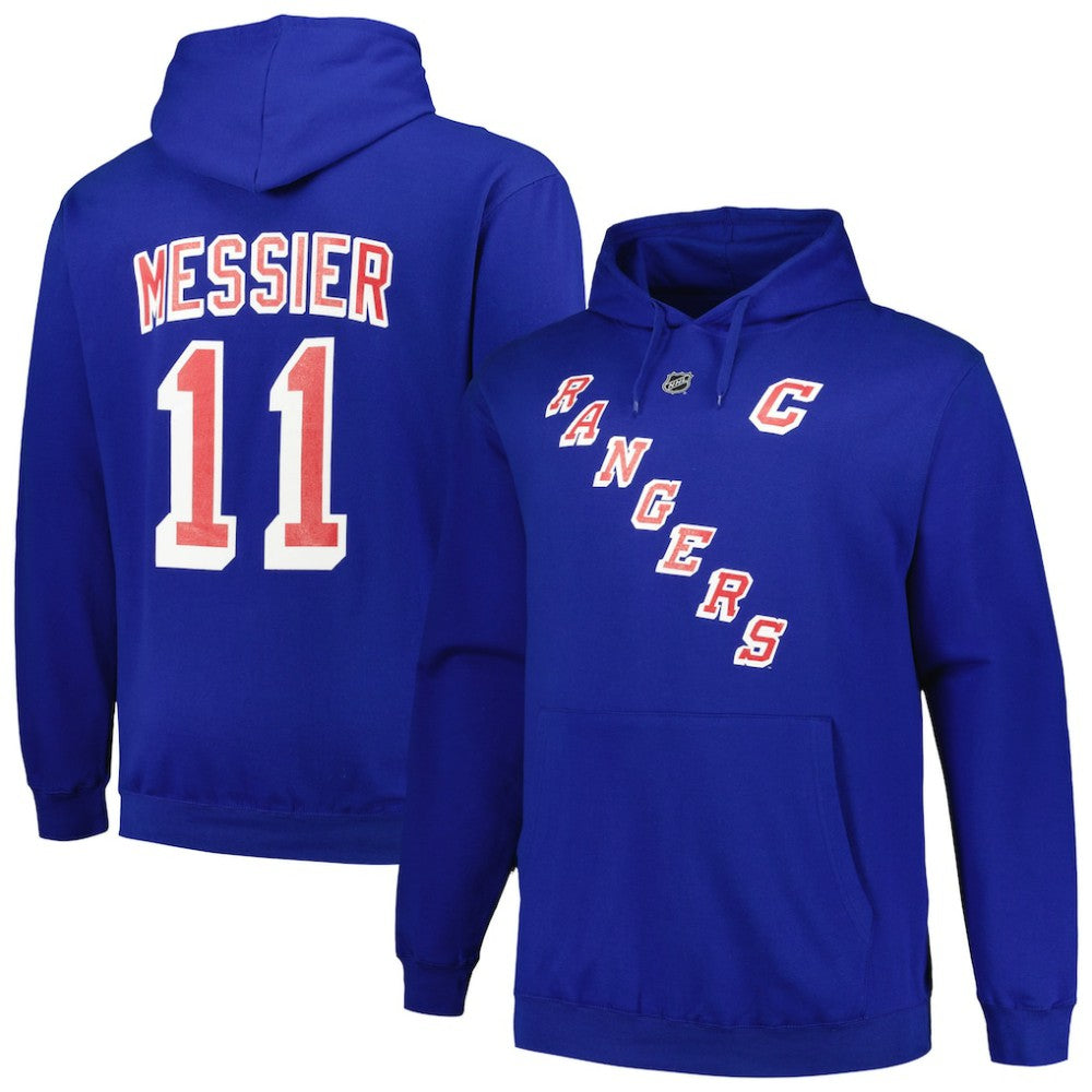 Mark Messier New York Rangers Mitchell & Ness Name & Number Pullover Hoodie - Blue - NHL