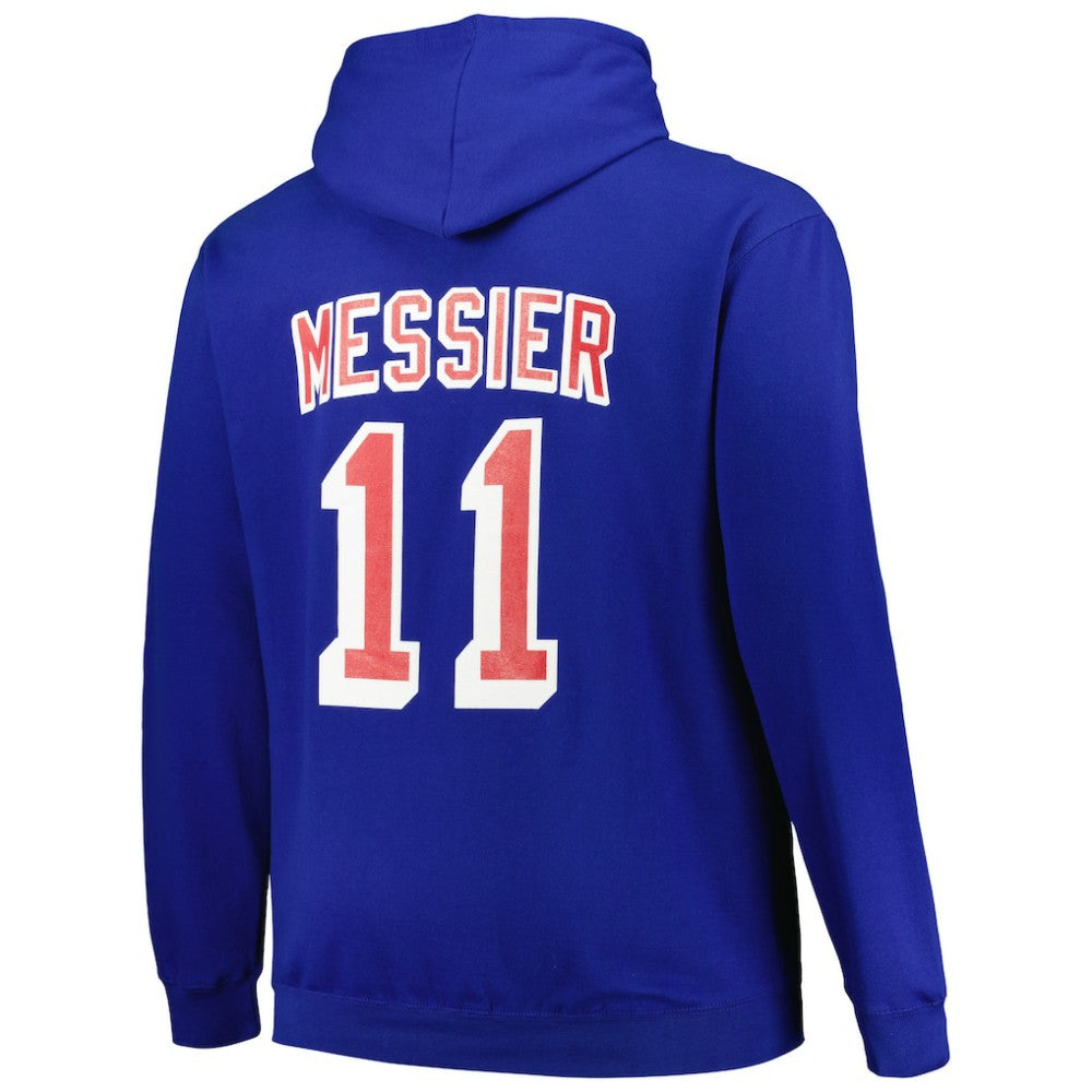Mark Messier New York Rangers Mitchell & Ness Name & Number Pullover Hoodie - Blue - NHL