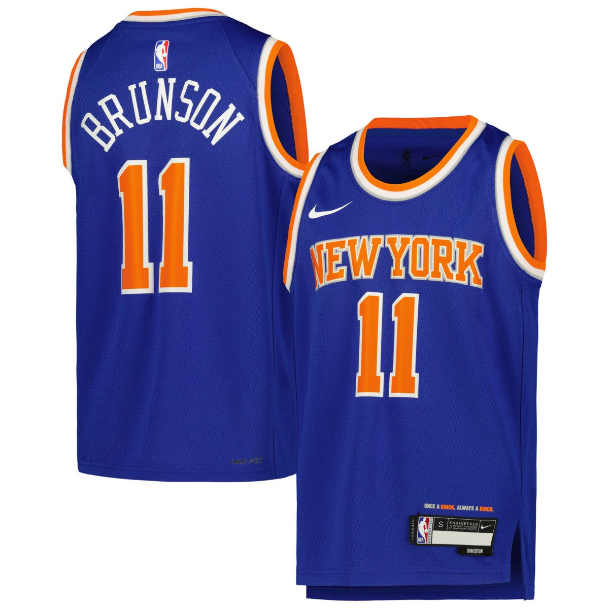 Jalen Brunson New York Knicks Youth Swingman Jersey Icon Edition Blue - NBA