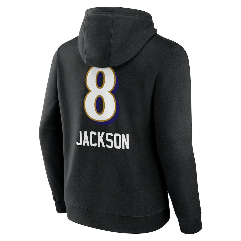 Lamar Jackson Baltimore Ravens Team Wordmark Pullover Hoodie Black | NFL