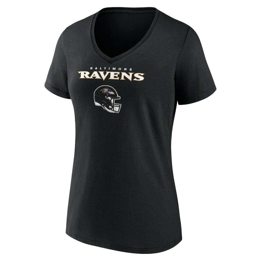 Lamar Jackson Baltimore Ravens Women's Team Wordmark Name & Number V-Neck T-Shirt Black | NFL