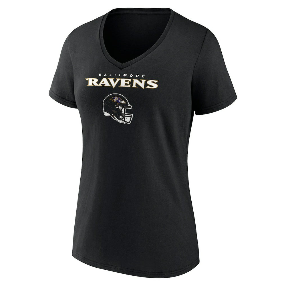 Lamar Jackson Baltimore Ravens Women's Team Wordmark Name & Number V-Neck T-Shirt Black | NFL