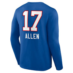 Josh Allen Buffalo Bills Team Wordmark Long Sleeve T-Shirt Royal | NFL