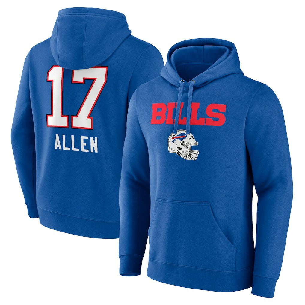 Josh Allen Buffalo Bills Team Wordmark Pullover Hoodie Royal | NFL