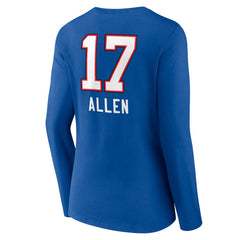 Josh Allen Buffalo Bills Women's Team Wordmark Long Sleeve V-Neck T-Shirt Royal | NFL