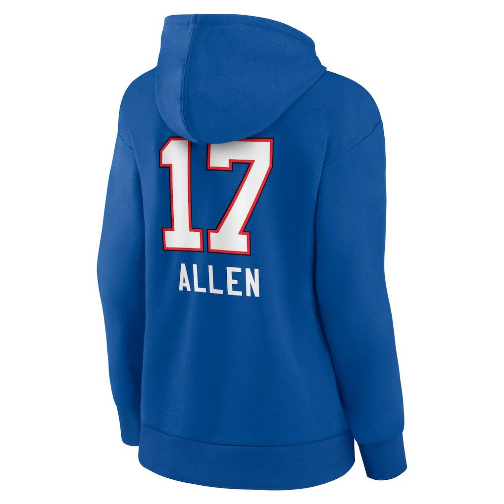 Josh Allen Buffalo Bills Women's Team Wordmark Pullover Hoodie Royal | NFL