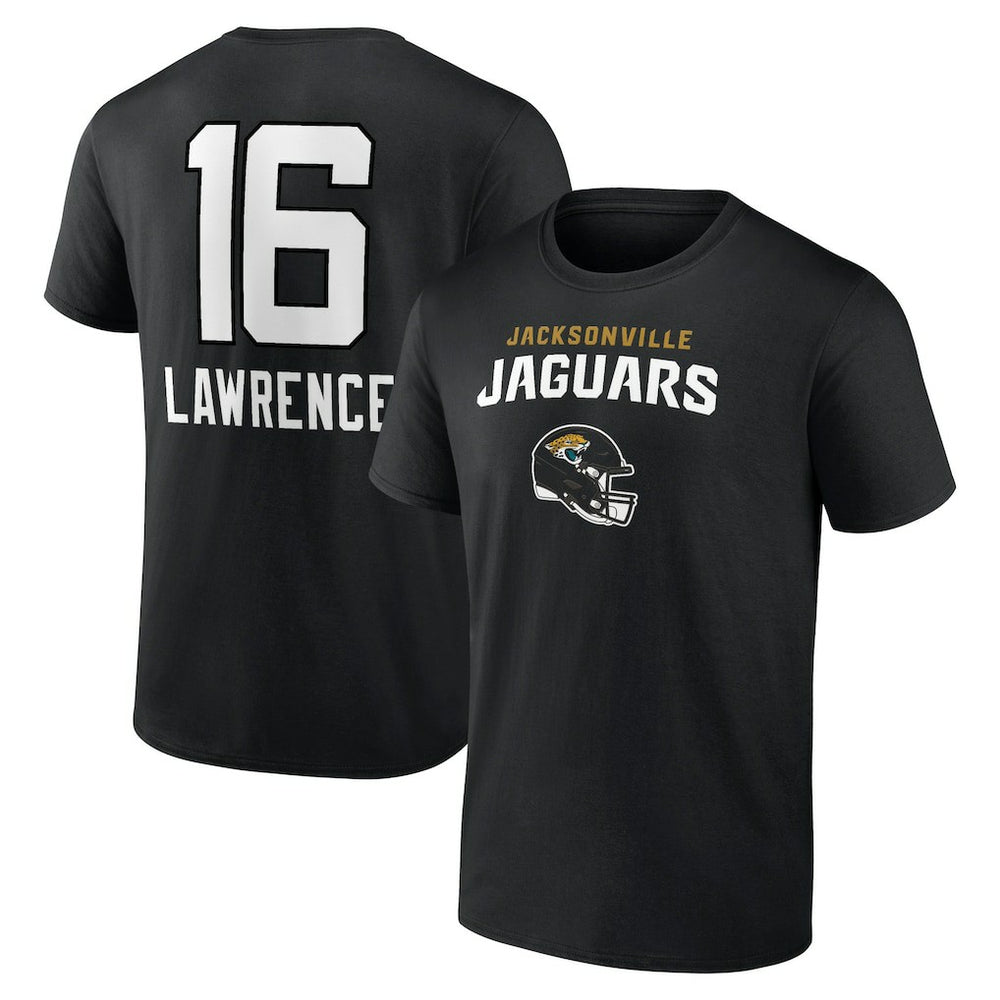 Trevor Lawrence Jacksonville Jaguars Team Wordmark Name & Number T-Shirt Black | NFL