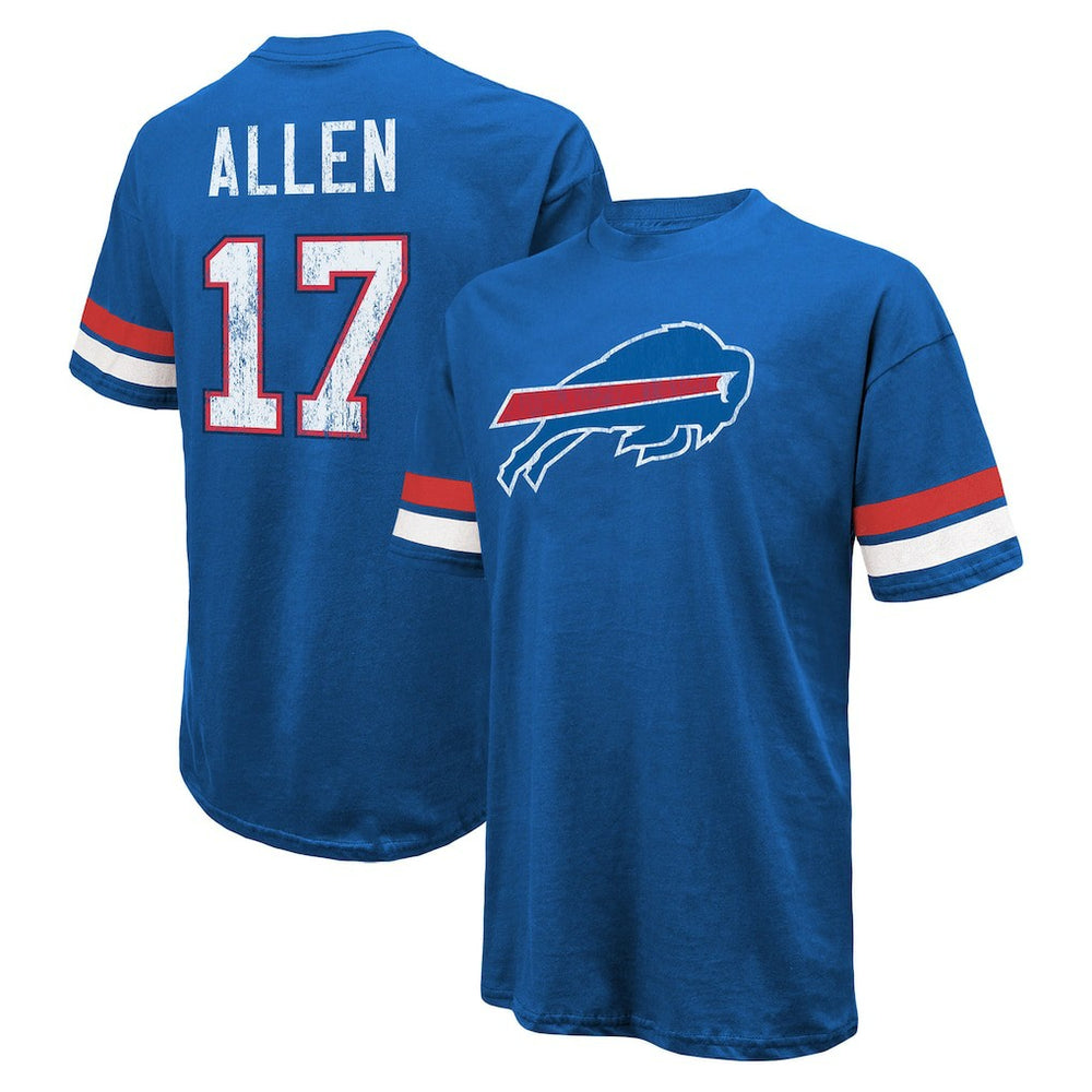Josh Allen Buffalo Bills Majestic Threads Name & Number Oversize Fit T-Shirt Royal | NFL