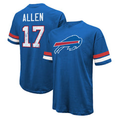 Josh Allen Buffalo Bills Majestic Threads Name & Number Oversize Fit T-Shirt Royal | NFL