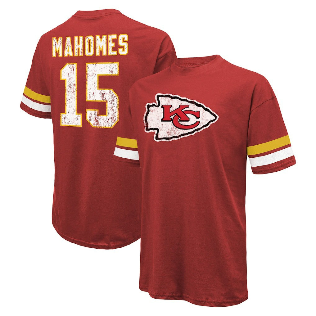 Patrick Mahomes Kansas City Chiefs Majestic Threads Name & Number Oversize Fit T-Shirt Red | NFL