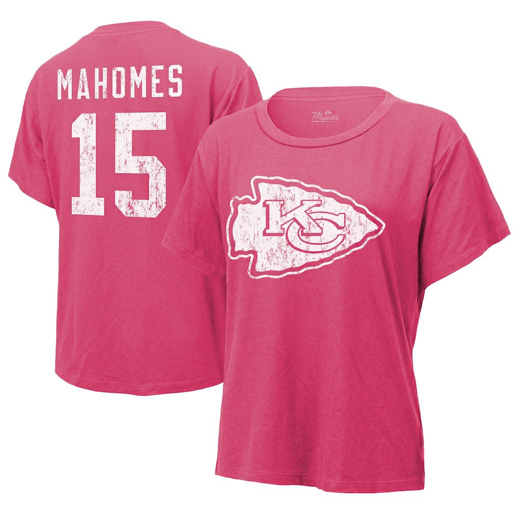 Patrick Mahomes Kansas City Chiefs Majestic Threads Women's Name & Number T-Shirt Pink | NFL