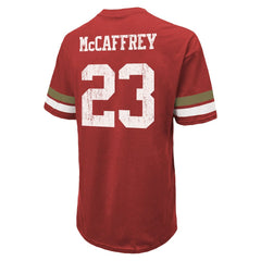 Christian McCaffrey San Francisco 49ers Majestic Threads Name & Number Oversized Fit T-Shirt Scarlet | NFL