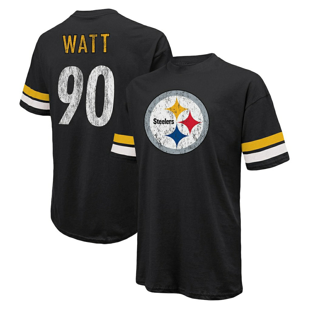 T.J. Watt Pittsburgh Steelers Majestic Threads Name & Number Oversize Fit T-Shirt Black | NFL