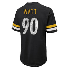 T.J. Watt Pittsburgh Steelers Majestic Threads Name & Number Oversize Fit T-Shirt Black | NFL