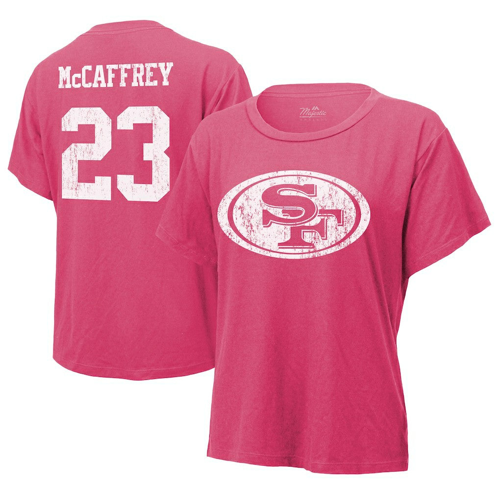Christian McCaffrey San Francisco 49ers Majestic Threads Women's Name & Number T-Shirt Pink | NFL