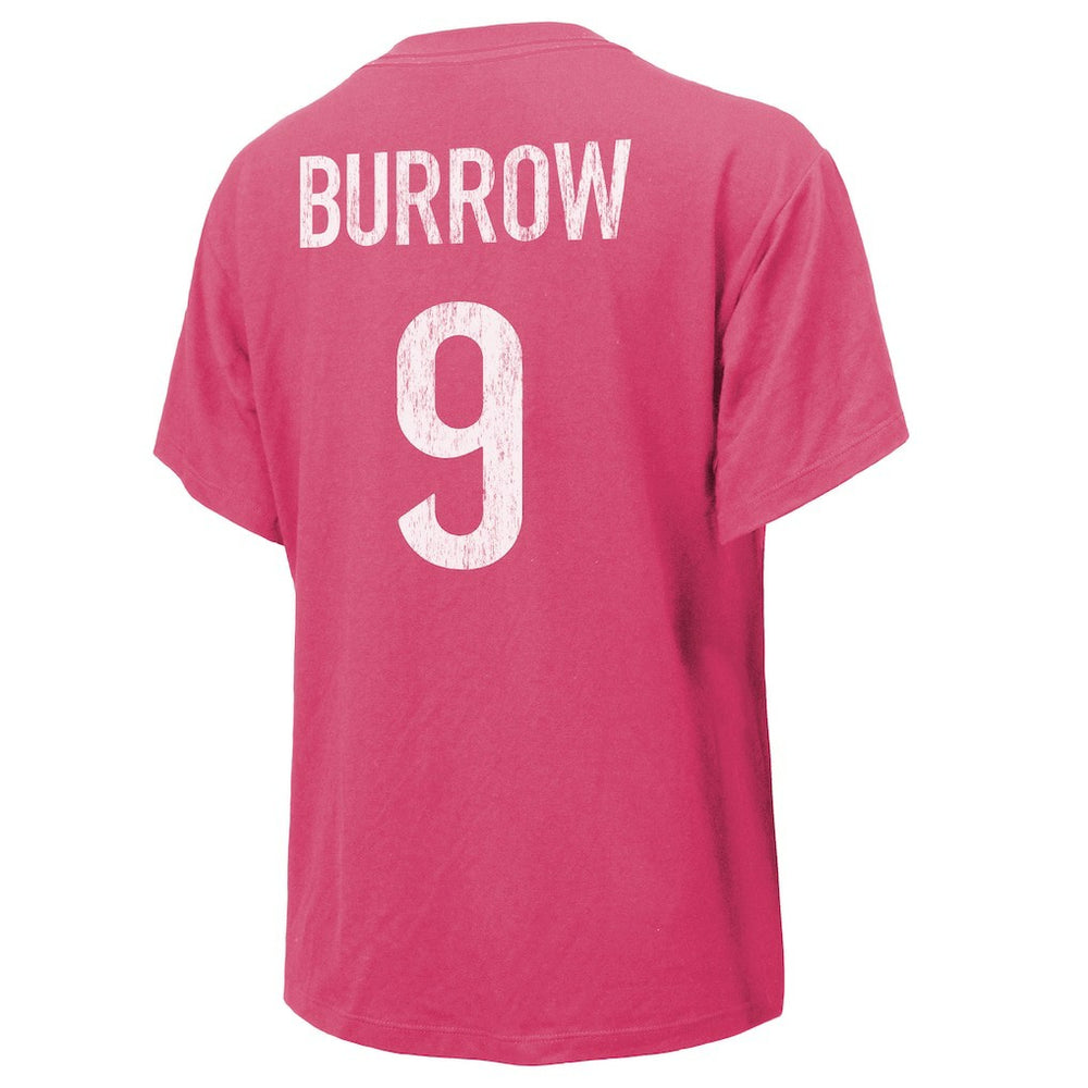 Joe Burrow Cincinnati Bengals Majestic Threads Women's Name & Number T-Shirt Pink | NFL