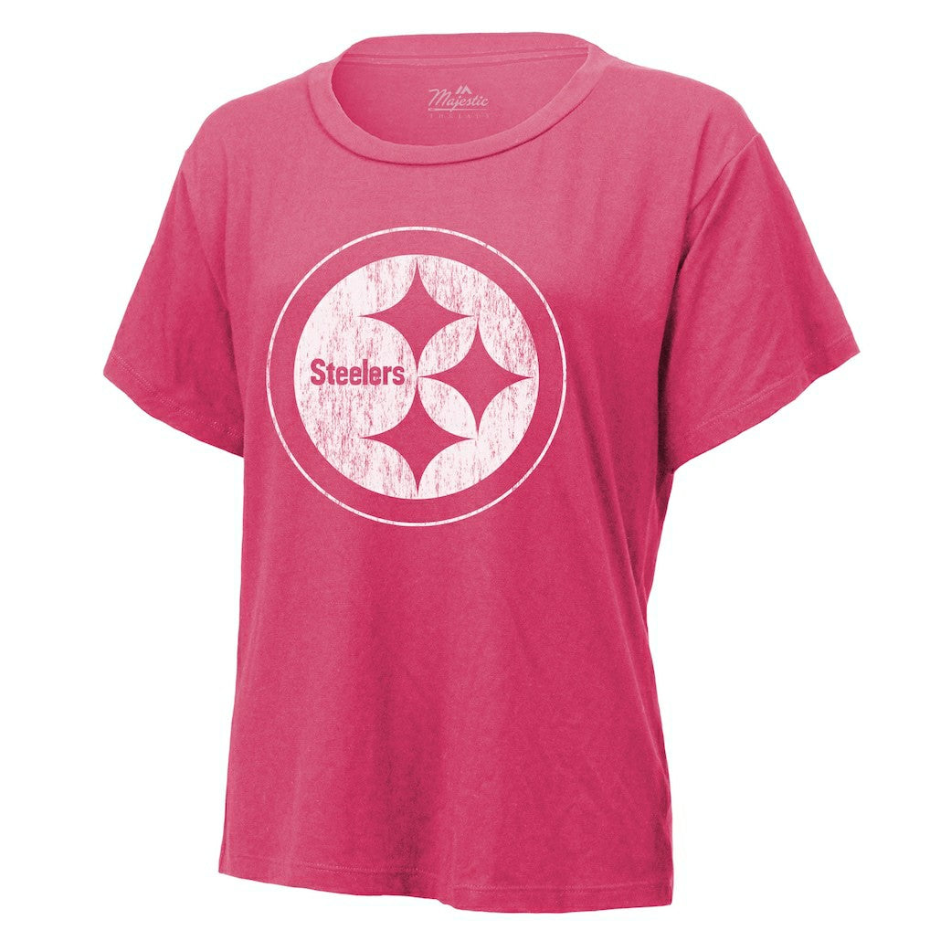 T.J. Watt Pittsburgh Steelers Majestic Threads Women's Name & Number T-Shirt Pink | NFL
