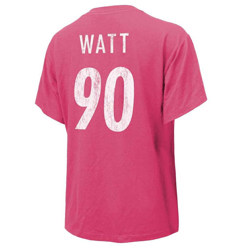 T.J. Watt Pittsburgh Steelers Majestic Threads Women's Name & Number T-Shirt Pink | NFL