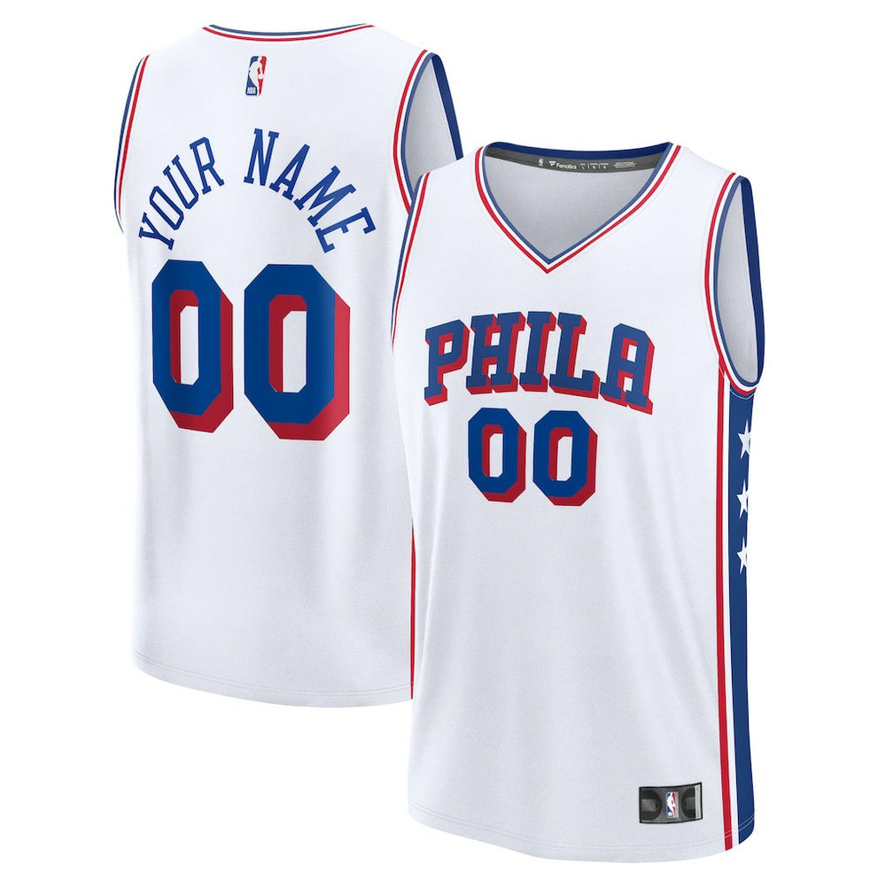 Philadelphia 76ers Fast Break Custom Jersey Association Edition White - NBA