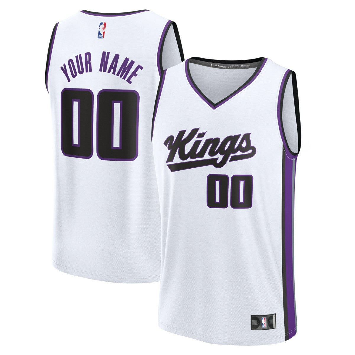 Sacramento Kings Fast Break Custom Jersey Association Edition White - NBA