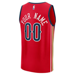 New Orleans Pelicans Fast Break Custom Jersey Statement Edition Red - NBA