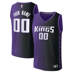 Sacramento Kings Fast Break Custom Jersey Statement Edition Purple - NBA