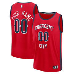 New Orleans Pelicans Youth Fast Break Custom Replica Jersey Red Statement Edition - NBA