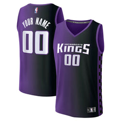 Sacramento Kings Youth Fast Break Custom Replica Jersey Purple Statement Edition - NBA