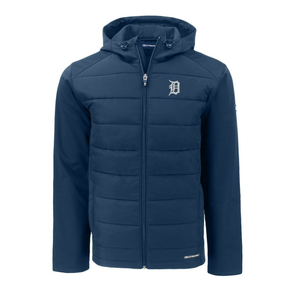 Detroit Tigers Cutter & Buck Evoke Hybrid Eco Softshell Recycled Full-Zip Hoodie - MLB