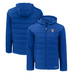 New York Mets Cutter & Buck Evoke Hybrid Eco Softshell Recycled Full-Zip Hoodie - MLB