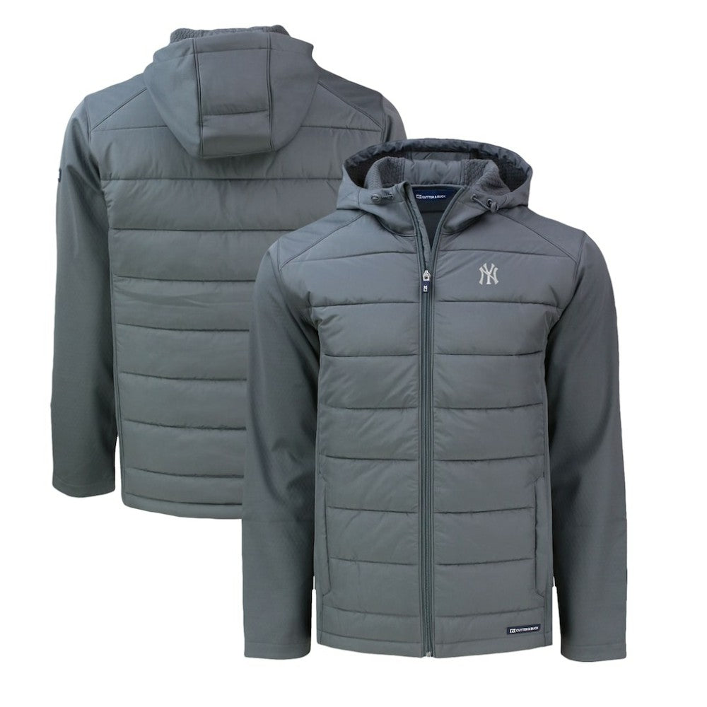 New York Yankees Cutter & Buck Evoke Hybrid Eco Softshell Recycled Full-Zip Hoodie - MLB